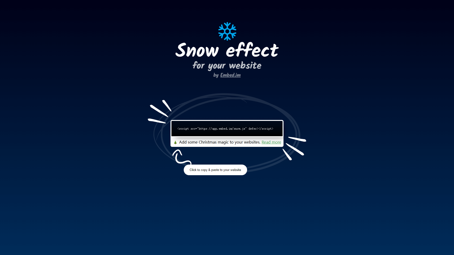 给你的网站嵌入雪景效果